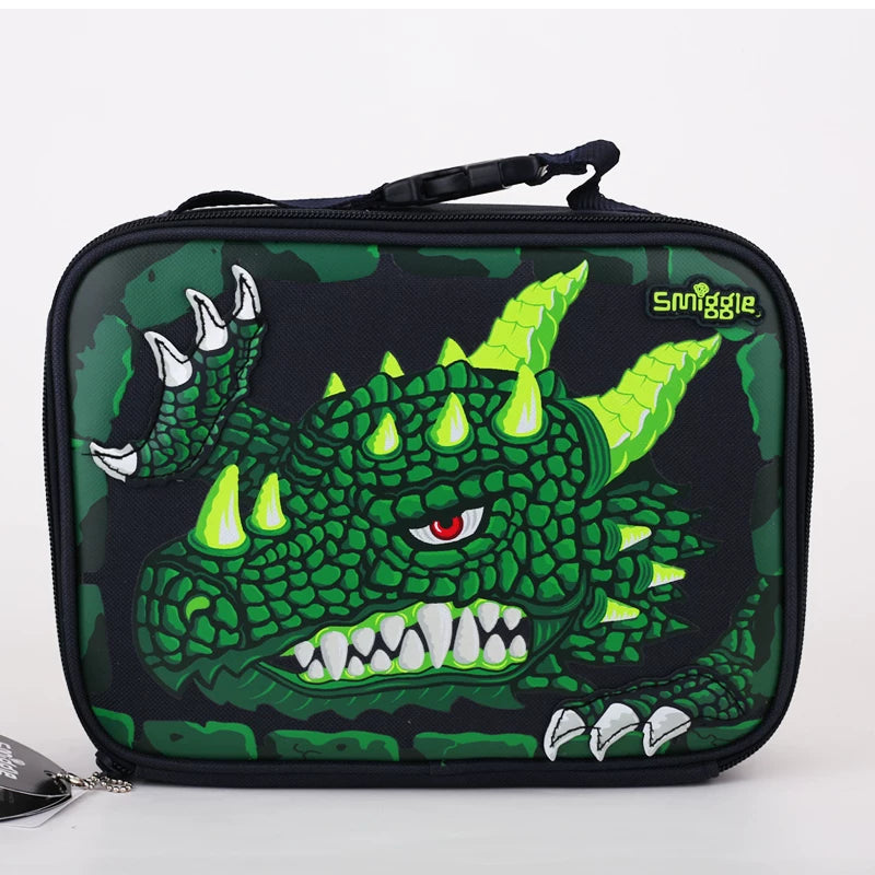 Smiggle Green Dragon Square Lunch Bag