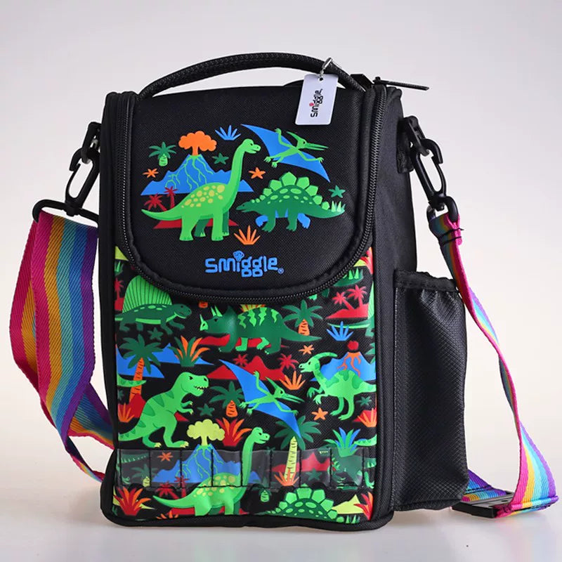 Smiggle Black Green Dinosaur Lunch Bag
