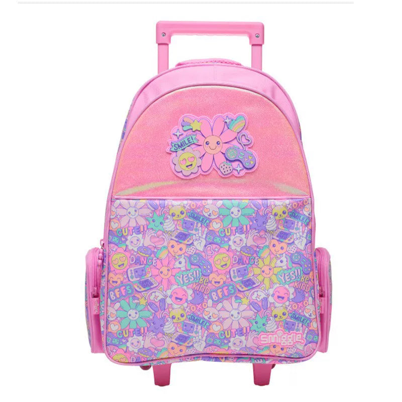 Kids Pre-order Trolley School Bag - Pink Sunflower