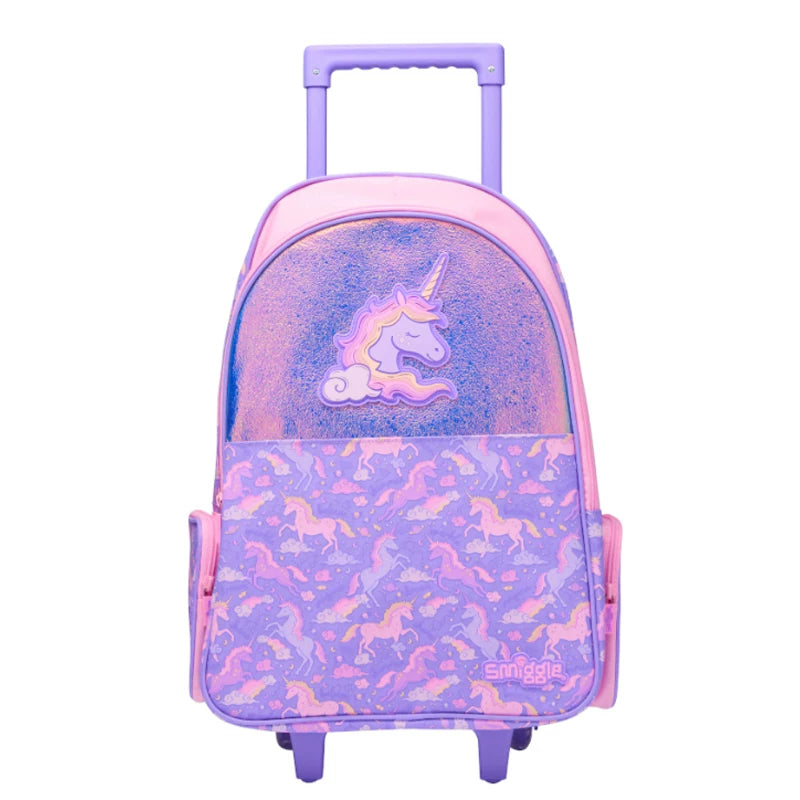 Kids Pre-order Trolley School Bag - Purple Unicorn