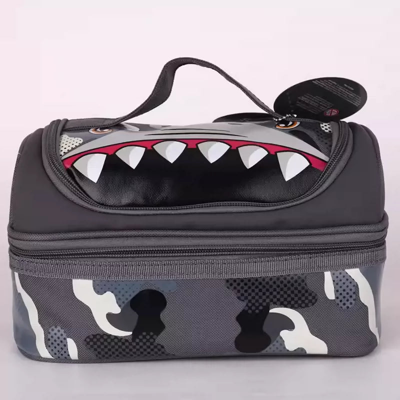 Smiggle Light Grey Fang Shark Hand-Carry Lunch Bag