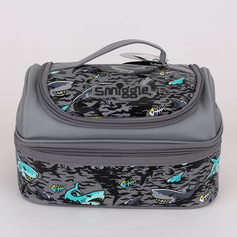 Smiggle Grey Shark Battle Hand-Carry Lunch Bag