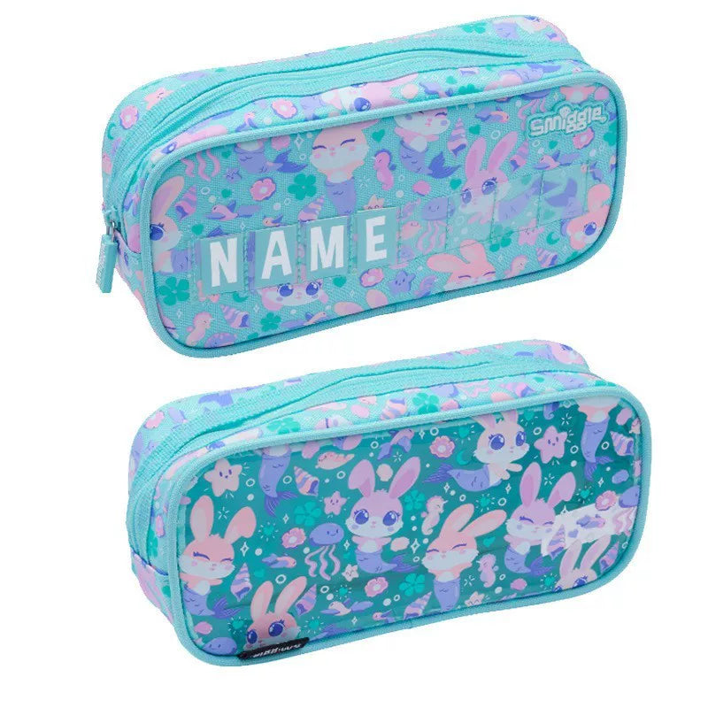 Smiggle Green Fish-Tail Rabbit Double-Layer Translucent Pencil Case