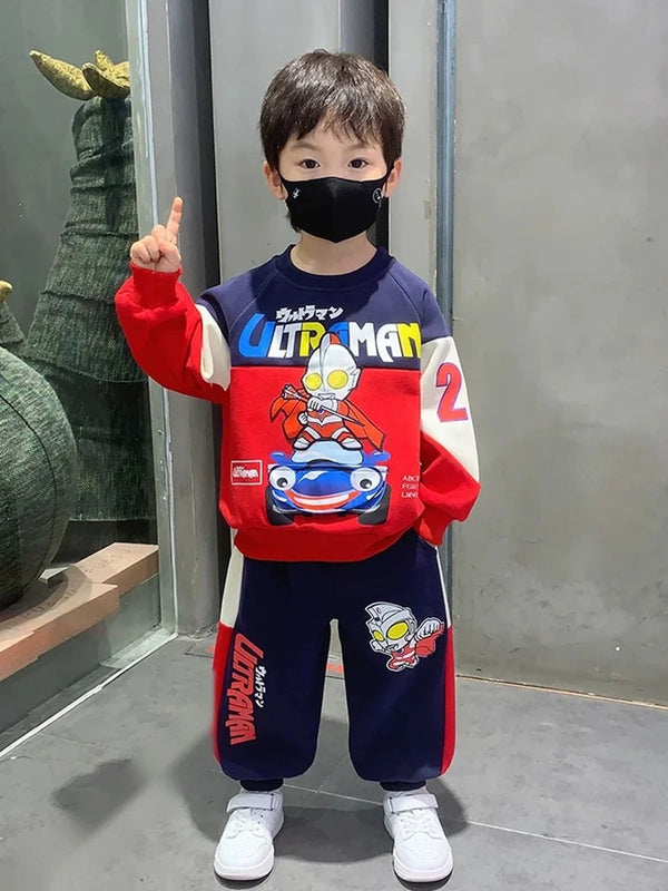 Boys superhero print sweatshirt and jogger set