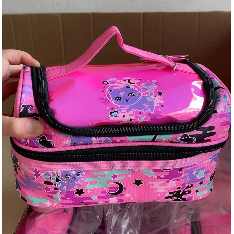 Smiggle Pink Space Cat Hand-Carry Lunch Bag