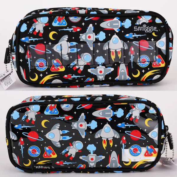 Smiggle Black Space Capsule Name Card Pencil Case