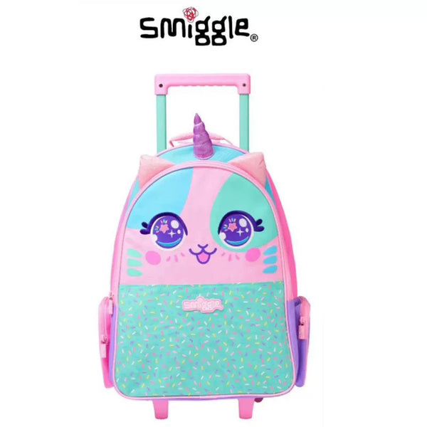 Kids Pre-order Trolley School Bag - Colorblock Cat
