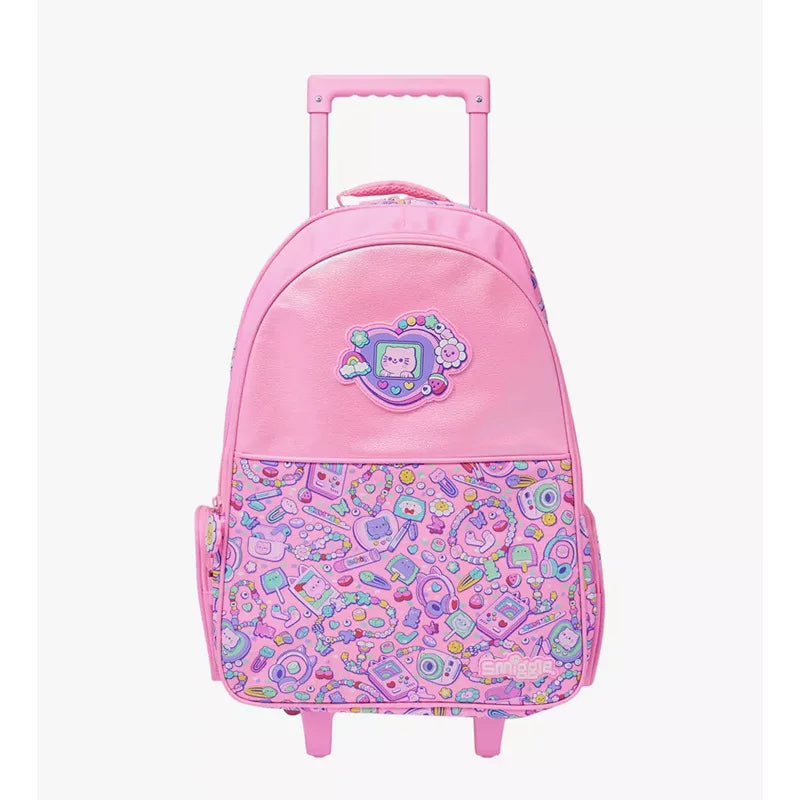 Kids Pre-order Trolley School Bag - Pink Necklace Cat