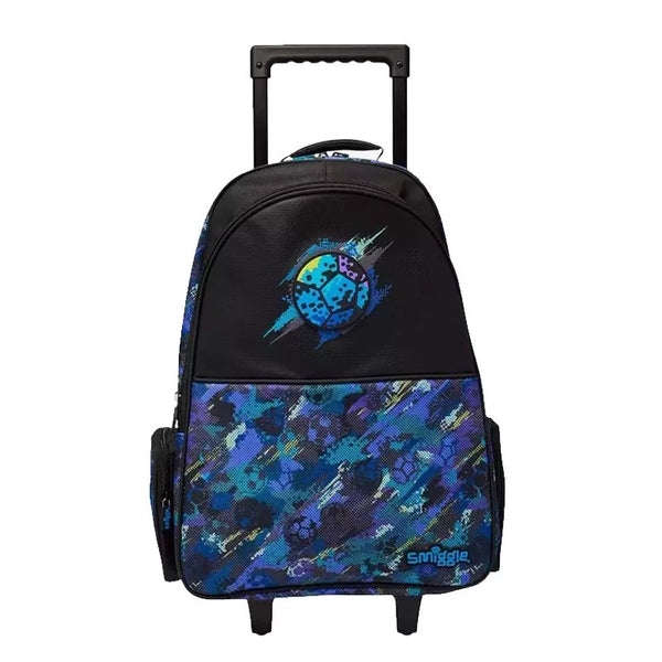 Kids Pre-order Trolley School Bag - Blue Black Speed Football