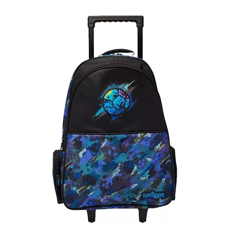 Kids Pre-order Trolley School Bag - Blue Black Speed Football