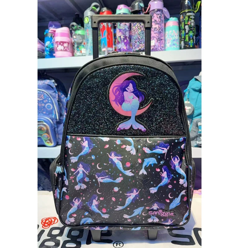 Kids Pre-order Trolley School Bag - Black Moon Mermaid