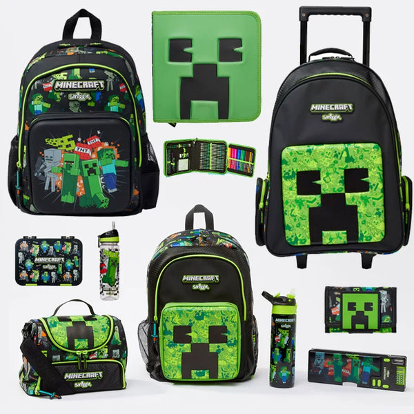 Green Pixel Game School Bag & Accessories - Green Pixel Game Medium School Backpack - 36 x 30 cm