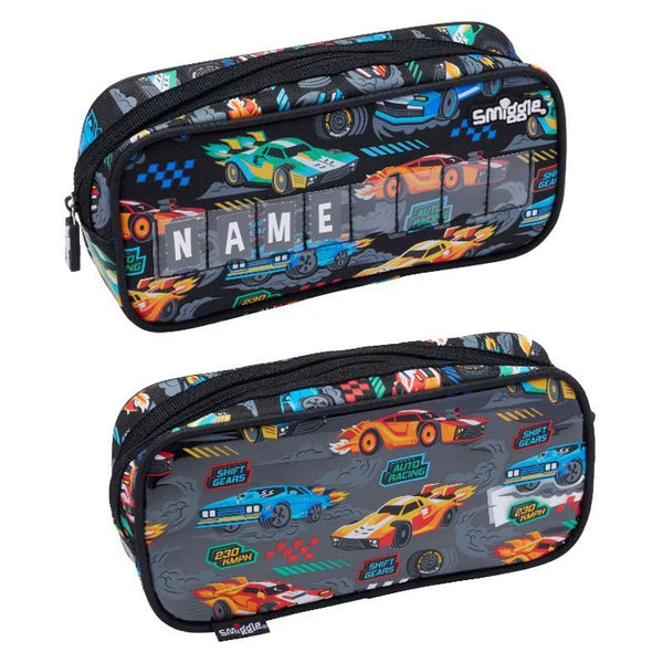Smiggle Black Race Car Translucent Pencil Case