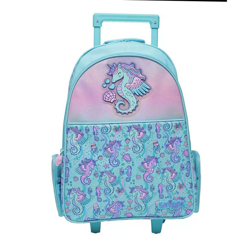 Kids Pre-order Trolley School Bag - P2 Blue Seahorse