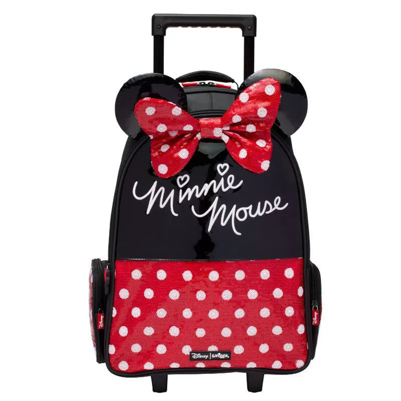 Kids Pre-order Trolley School Bag - Black Red Minnie