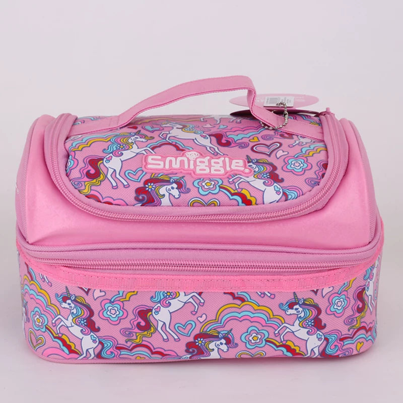Smiggle Pink Rainbow Unicorn Hand-Carry Lunch Bag