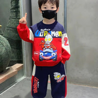 Boys superhero print sweatshirt and jogger set