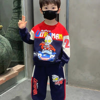 Boys superhero print sweatshirt and jogger set