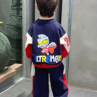 Boys superhero print sweatshirt and jogger set