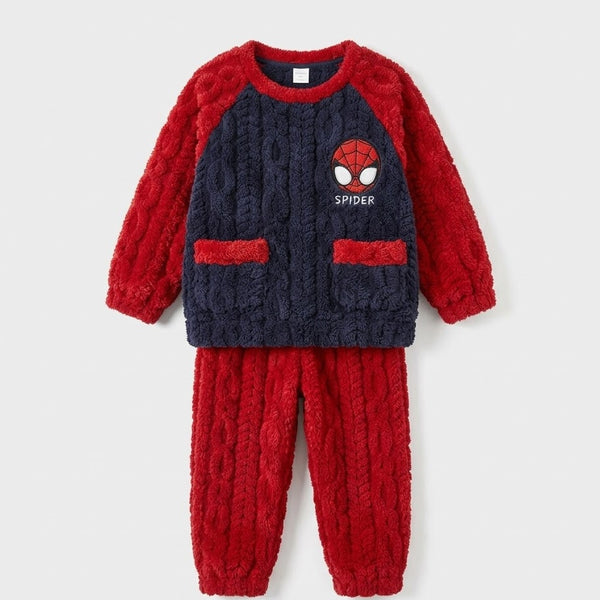 Kids Spider-Man red and navy fleece sweater pants set