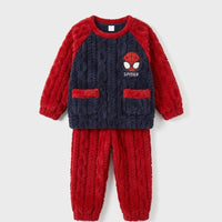 Kids Spider-Man red and navy fleece sweater pants set