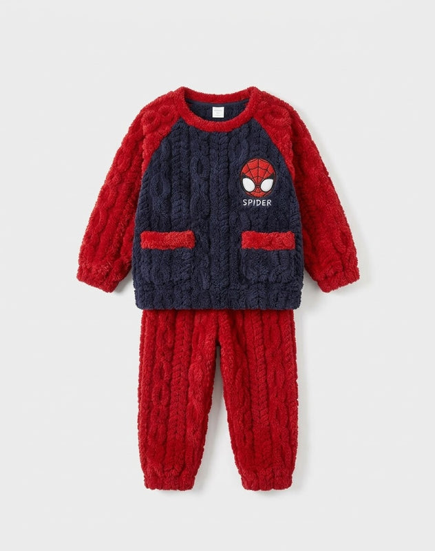 Kids Spider-Man red and navy fleece sweater pants set