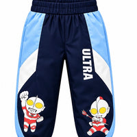 Kids Ultraman navy and light blue jogger pants