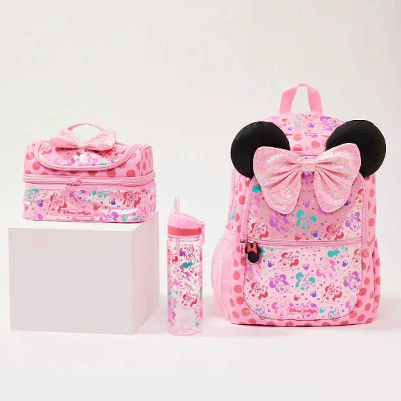 Smiggle Pink Minnie Mouse school bag and accessories set