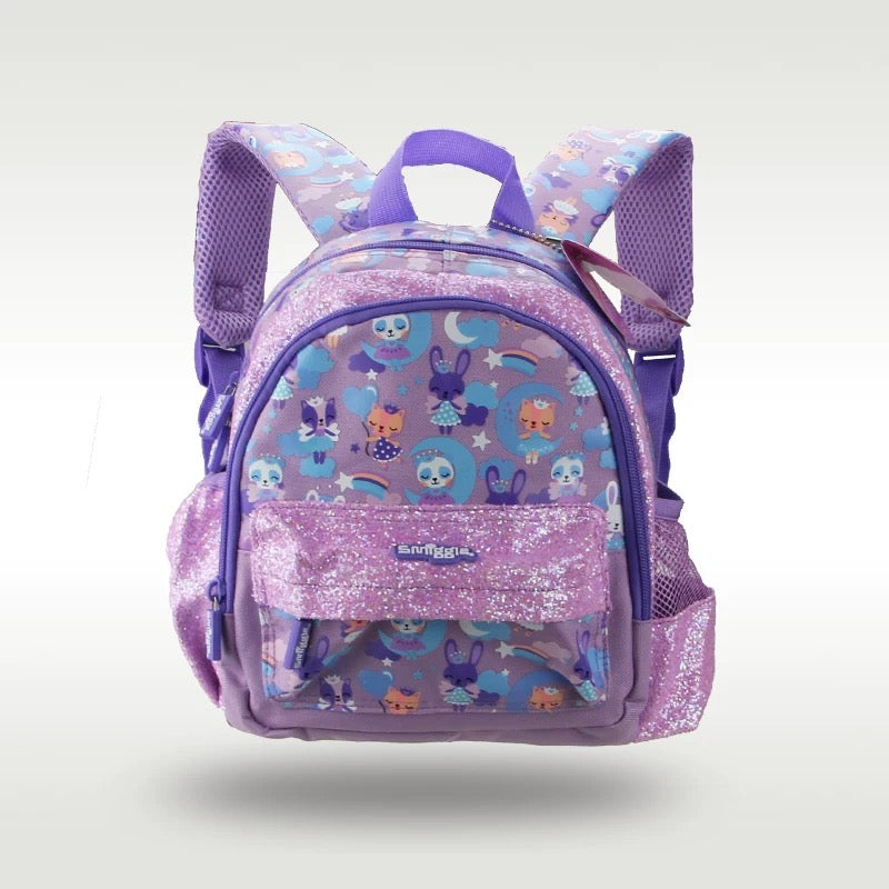 Smiggle Purple Glitter Animal Backpack - সামনের ভিউ